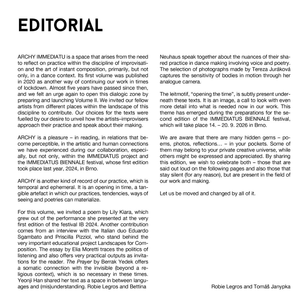 Editorial, ARCHY IMMEDIATU